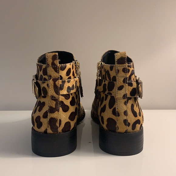 Steven by Steve Madden Genuine Calf Hair Leopard Print Buckle Boots - Picture 6 of 10